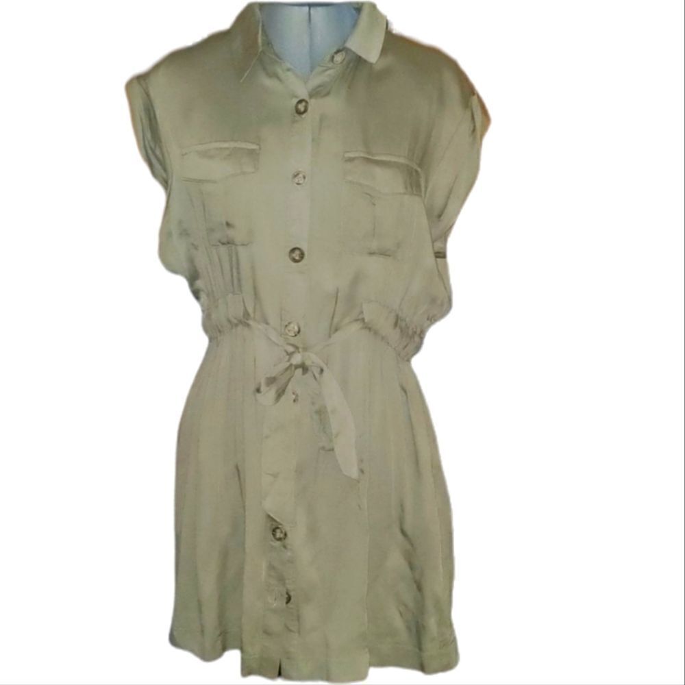 Vine & Love women's green shirt dress
